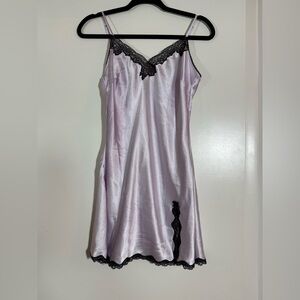 Victoria's Secret Lavender Chemise with Black Lace